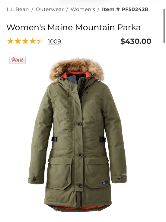 L.L. Bean Jackets & Blazers - L.L. Bean Women's Green Maine Mountain Parka with Removable Faux Fur Hood